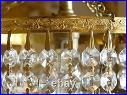 Sparkling lead crystal glass chandelier ceiling light 3 tier Vintage French Ch