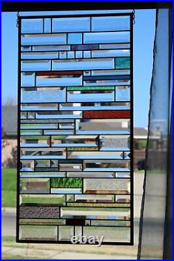 Splish Splash-Stained Glass Beveled Window Panel -28 ½ x 14 ½