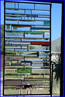 Splish Splash-Stained Glass Beveled Window Panel -28 ½ x 14 ½