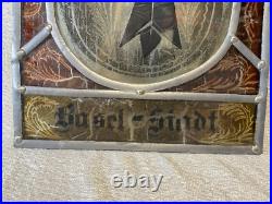Stained Glass Basel Switzerland Panel with Coat of Arms With Hanging Chain Stained Glass Basel Switzerland Panel with Coat of Arms With Hanging Chain