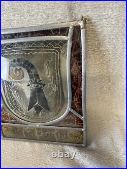Stained Glass Basel Switzerland Panel with Coat of Arms With Hanging Chain Stained Glass Basel Switzerland Panel with Coat of Arms With Hanging Chain