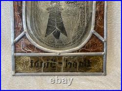 Stained Glass Basel Switzerland Panel with Coat of Arms With Hanging Chain Stained Glass Basel Switzerland Panel with Coat of Arms With Hanging Chain