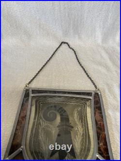 Stained Glass Basel Switzerland Panel with Coat of Arms With Hanging Chain Stained Glass Basel Switzerland Panel with Coat of Arms With Hanging Chain