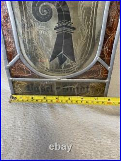Stained Glass Basel Switzerland Panel with Coat of Arms With Hanging Chain Stained Glass Basel Switzerland Panel with Coat of Arms With Hanging Chain