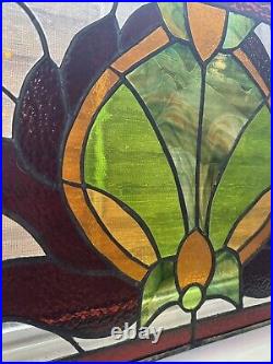 Stained Glass Lead window HANGING PANEL 31x15