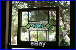 Stained Glass Leaded Window Old Antique From England Original Wood Frame