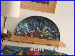 Stained Glass Mosaic Panel Transom 3! 0+ Inches Abstract OOAK