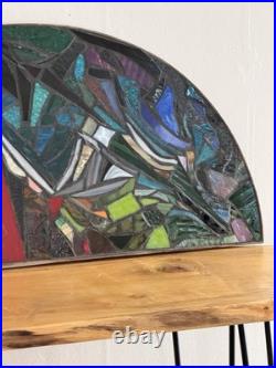Stained Glass Mosaic Panel Transom 3! 0+ Inches Abstract OOAK