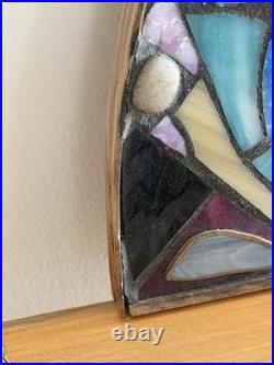 Stained Glass Mosaic Panel Transom 3! 0+ Inches Abstract OOAK