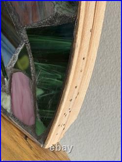 Stained Glass Mosaic Panel Transom 3! 0+ Inches Abstract OOAK