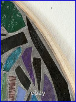 Stained Glass Mosaic Panel Transom 3! 0+ Inches Abstract OOAK