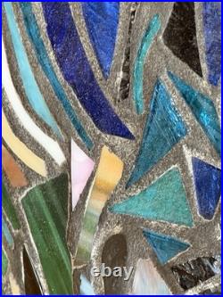 Stained Glass Mosaic Panel Transom 3! 0+ Inches Abstract OOAK