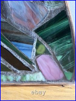 Stained Glass Mosaic Panel Transom 3! 0+ Inches Abstract OOAK