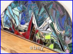 Stained Glass Mosaic Panel Transom 3! 0+ Inches Abstract OOAK