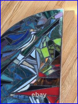 Stained Glass Mosaic Panel Transom 3! 0+ Inches Abstract OOAK