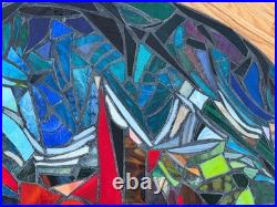 Stained Glass Mosaic Panel Transom 3! 0+ Inches Abstract OOAK
