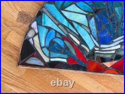 Stained Glass Mosaic Panel Transom 3! 0+ Inches Abstract OOAK