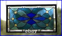 Stained Glass Window Hanging 23 1/8x 13 1/8, Stars