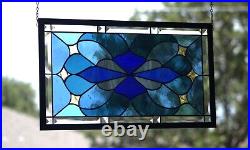 Stained Glass Window Hanging 23 1/8x 13 1/8, Stars