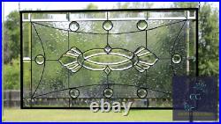 Stained Glass Window, Hanging Panel, Clear seedy art glass, leaded glass Stained Glass Window, Hanging Panel, Clear seedy art glass, leaded glass