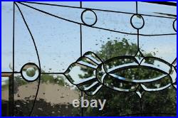 Stained Glass Window, Hanging Panel, Clear seedy art glass, leaded glass Stained Glass Window, Hanging Panel, Clear seedy art glass, leaded glass