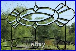 Stained Glass Window, Hanging Panel, Clear seedy art glass, leaded glass Stained Glass Window, Hanging Panel, Clear seedy art glass, leaded glass