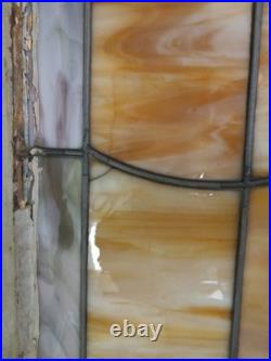 Stained Glass Window Hearts 32w X 40t ARCHITECTURAL SALVAGE