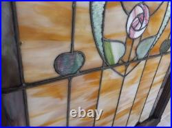 Stained Glass Window Hearts 32w X 40t ARCHITECTURAL SALVAGE