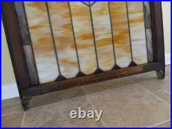 Stained Glass Window Hearts 32w X 40t ARCHITECTURAL SALVAGE