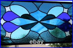Stained Glass Window Modern Design, 23.75 x 12.25, Stars in Iridized Clea