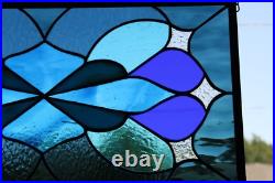 Stained Glass Window Modern Design, 23.75 x 12.25, Stars in Iridized Clea