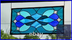 Stained Glass Window Modern Design, 23.75 x 12.25, Stars in Iridized Clea