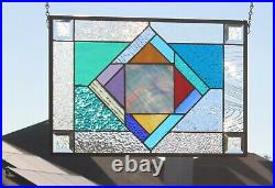 Stained Glass Window Panel -18 3/8 x 12 1/2 HMD -Usa