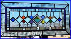 Stained Glass Window Panel Cheers Purple Trim