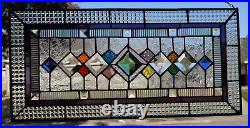 Stained Glass Window Panel Cheers Purple Trim