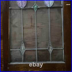 Stained Glass Window Panel Chicago Antique 38x20 Floral Design 3 Panels Total Stained Glass Window Panel Chicago Antique 38x20 Floral Design 3 Panels Total