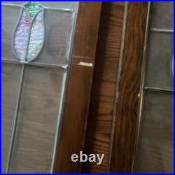 Stained Glass Window Panel Chicago Antique 38x20 Floral Design 3 Panels Total Stained Glass Window Panel Chicago Antique 38x20 Floral Design 3 Panels Total
