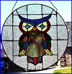 Stained Glass Window Panel Hoot Owl