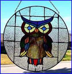 Stained Glass Window Panel Hoot Owl