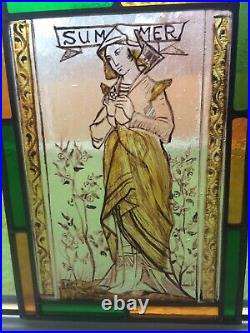 Stained Glass Window Panel New Original Leaded Light Hand Painted Fired Glass