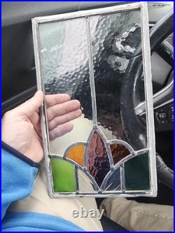 Stained Glass Window Panel Old Leaded 8 X 13