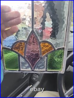 Stained Glass Window Panel Old Leaded 8 X 13