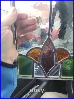 Stained Glass Window Panel Old Leaded 8 X 13