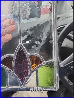 Stained Glass Window Panel Old Leaded 8 X 13