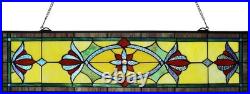 Stained Glass Window Panel Tiffany Style Hanging Decor Art Glass Jewel