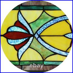 Stained Glass Window Panel Tiffany Style Hanging Decor Art Glass Jewel
