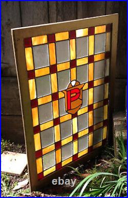 Stained Glass Window Panel with letter'P
