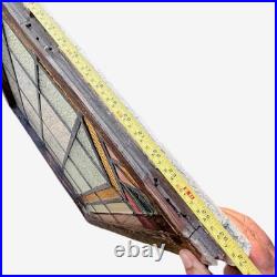Stained Glass Window Reclaimed Salvaged Art Deco Design Vintage MCM 27x39