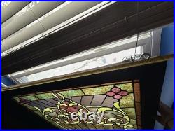 Stained Glass Window Reclaimed Salvaged Victorian Design Possible Antique 34x40
