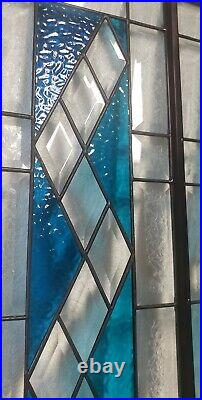 Stained Glass window pair -matching set each -32.5 x 8.5 beveled